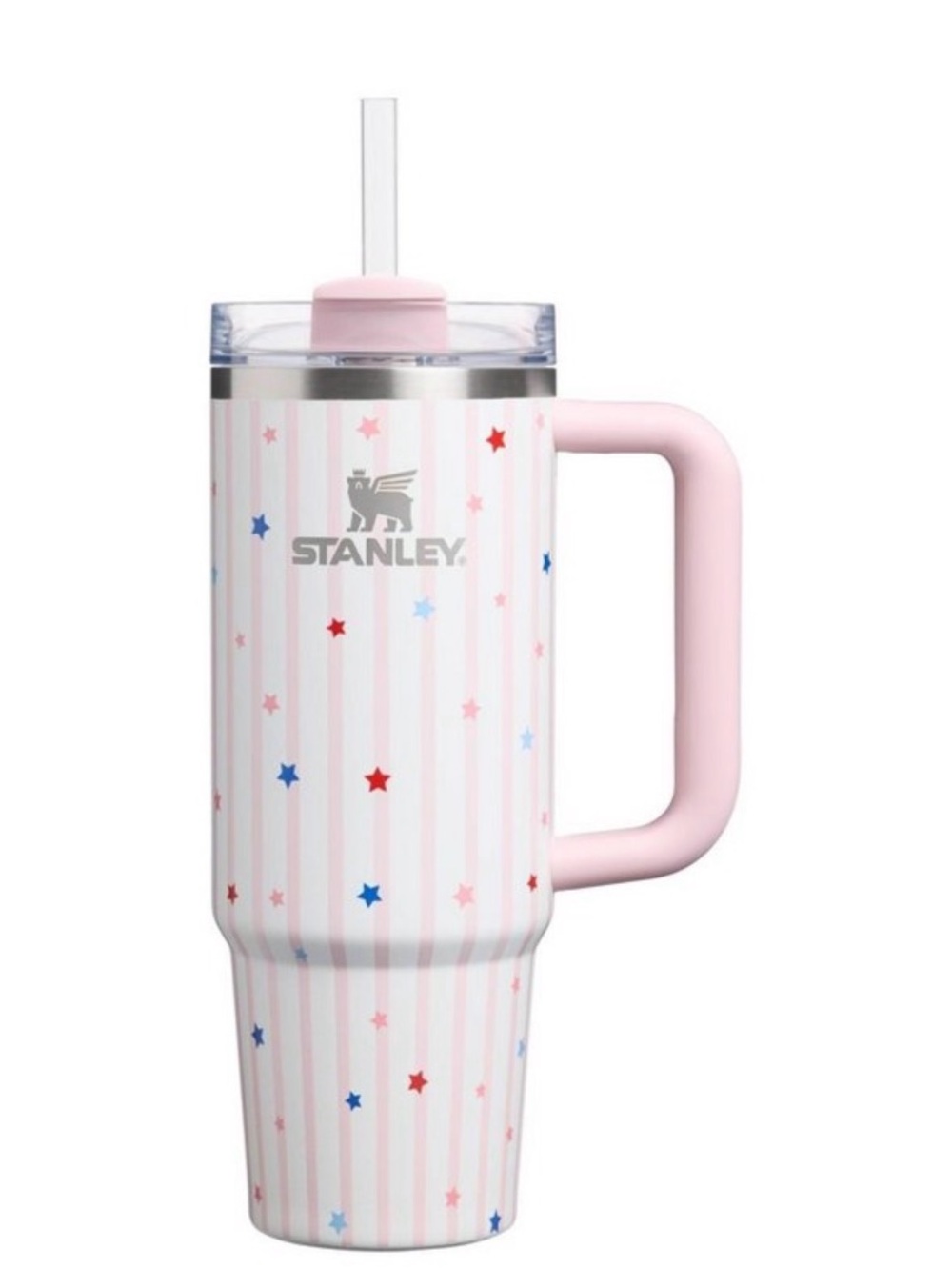 Stanley Pink Star-Printed Insulated Tumbler with Handle 30 oz